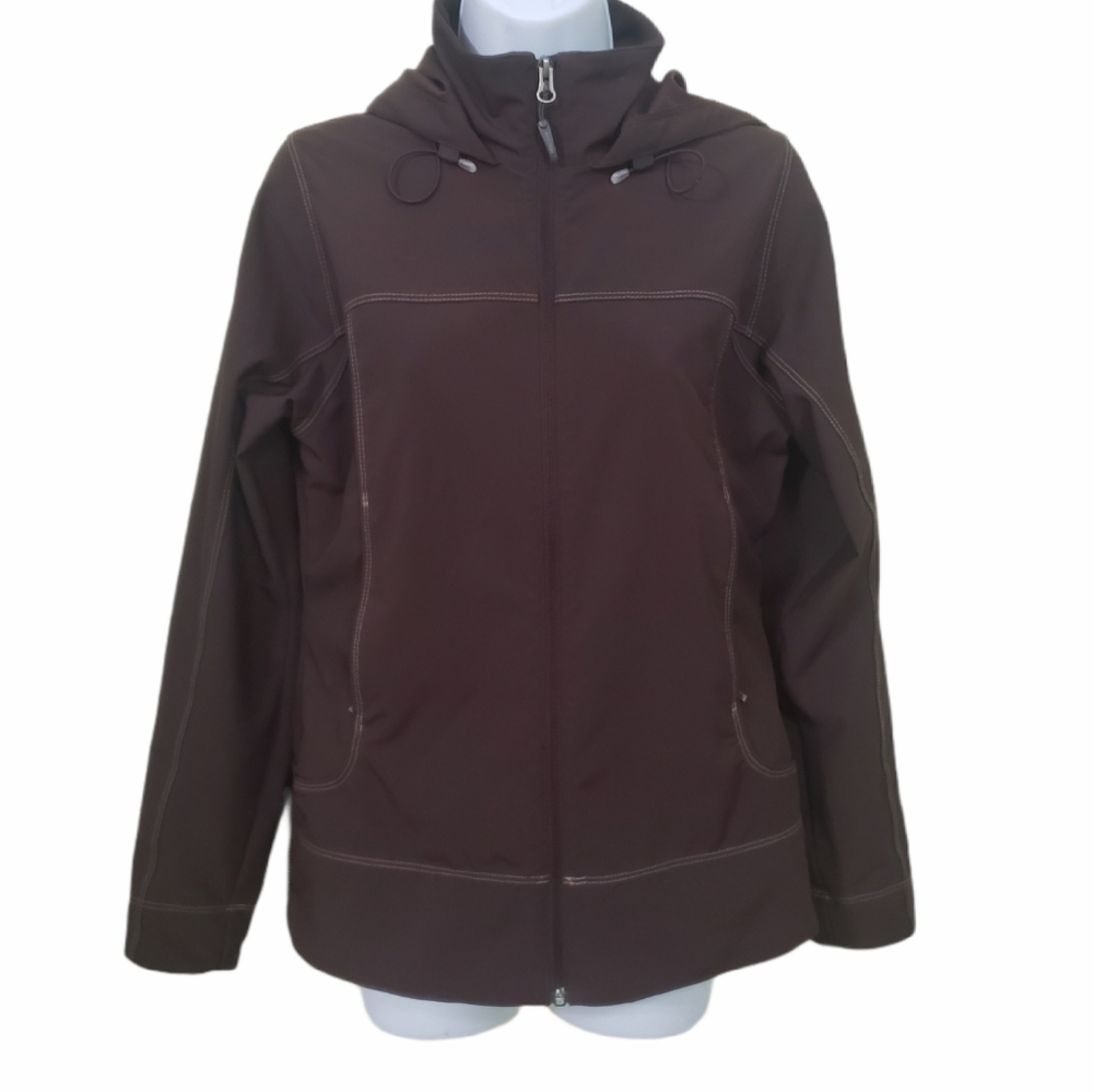 𝅺MARMOT Softshell Hooded Outdoor Hiking Stretch Brown Jacket - Women's S